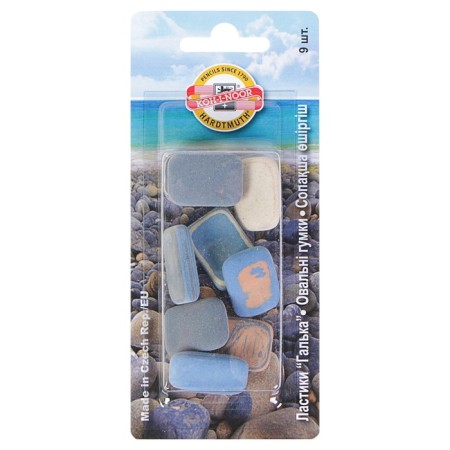 A set of erasers 9 pieces Koh-I-Noor 6510, oval, blister, mix
