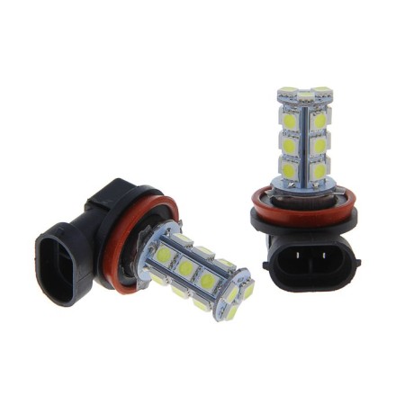 Auto Stuffing LED H11, 12 V, 18 SMD-5050, white light, set 2 pcs