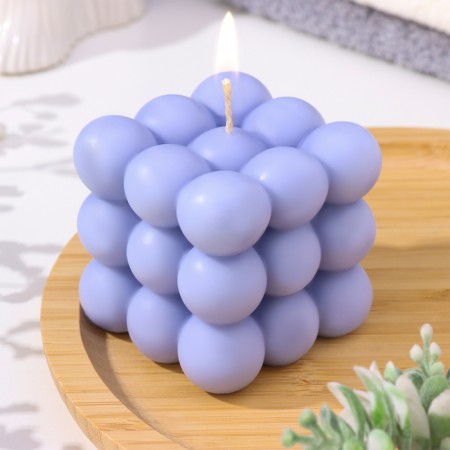 Figure candle "Babb cube", 6 cm, lavender