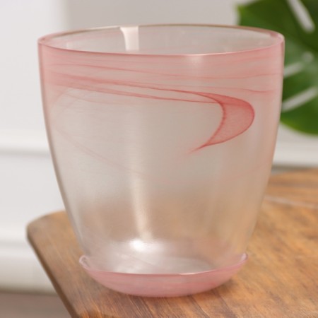 Flower pot with pallet No. 5 alabaster pink 3 l
