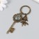 Metal keychain, glass "Fish and key with the eastern pattern" Bronze 10 cm