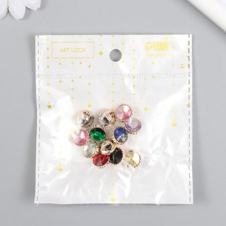 Button plastic for creativity "Crystal in the cut" set of 12 pcs mix 1.2x1.2x0.8 cm-3