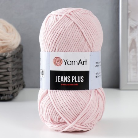 Yarn "Jeans Plus" 55% cotton, 45% acrylic 160m/100g (18 pink)