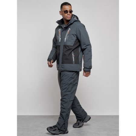 Male winter ski costume, size 56, dark gray color-4