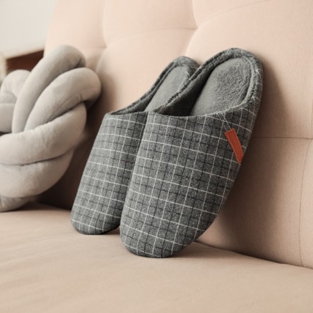 Male slippers, size 44-45, gray color-5