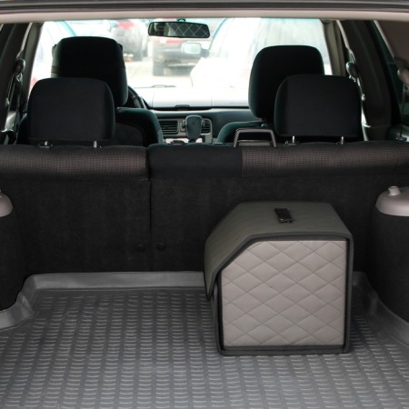 Organizer COFR in the car Cartage Sakvoyazh, eco -leather coat, 30 cm, gray-11