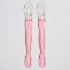 A set of children's spoons, 2 pcs., Pink color
