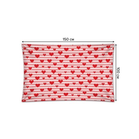 Decorative panel with photo printing "Hearts on strips", horizontal, size 100x150 cm-1