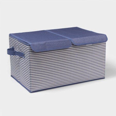 Stelly box for storage "stripes", 44.5 × 30 × 24.5 cm, blue color