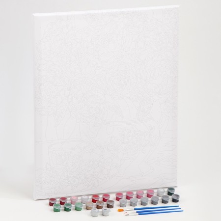 Picture on numbers on canvas with a subframe "Bouquet of peonies", 40 x 50 cm-1