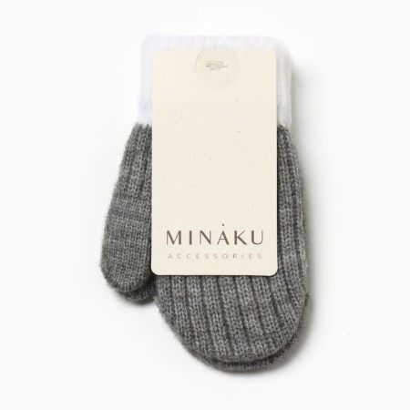Baby mittens minku, gray color, 15 cm-3