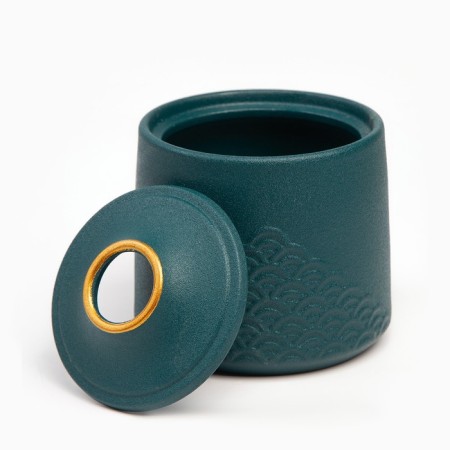 Ceramic ashtray for cigarettes and sticks "Style", 11 x 10 cm, d = 2.2 cm, emerald-4