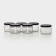 A set of glass cans with a black cover and label, TO-82, 0.25 l, 6 pcs