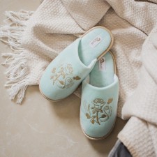 Women's slippers, size 38, Aqua color