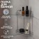 Bathroom shelf is angular 2-tier, 19 × 30 cm, chromium color