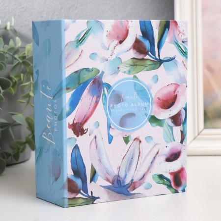 Photo album in 100 photos 10x15 cm, plastic. sheets "Flora Art" bells
