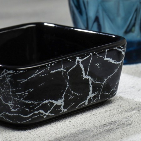 Ceramic “Marble” murmur, 8.5 x 8.5 x 3.5 cm, black color-2