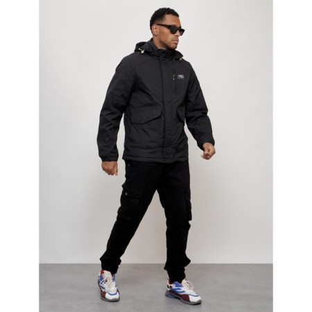 Sports male jacket, size 52, black color-7