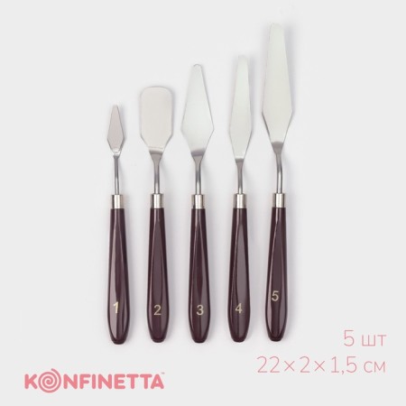 A set of pastry scapula, mastikhins, 22 × 2 × 1.5 cm, 5 pcs