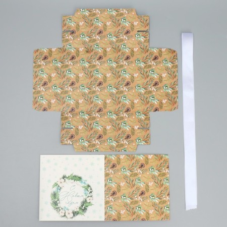 Folding box "New Year's Wreath", 15 x 15 x 15 cm, new year-7