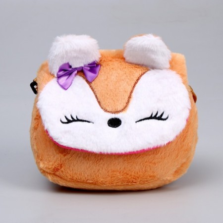 Children's fur “Fox” bag, 15x13x3 cm