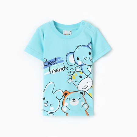 T -shirt for a boy, turquoise color, height 92 cm