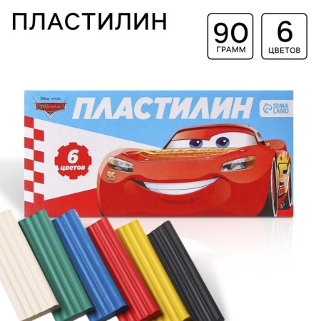 Plasticine 6 colors 90 g, cars