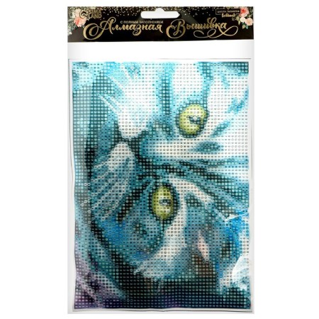 Diamond mosaic with full filling on the canvas "Cat", 15 x 21 cm-5