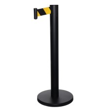 The fence stand is black, with an exhaust ribbon-280cm yellow, black, height-90cm, d-6cm, floor D-32cm