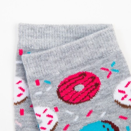 Women's socks "Sweet Donut", gray color, size 23-25-2