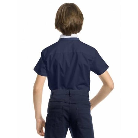 Short -sleeve shirt for Pelican boy, height 122 cm, blue color-1