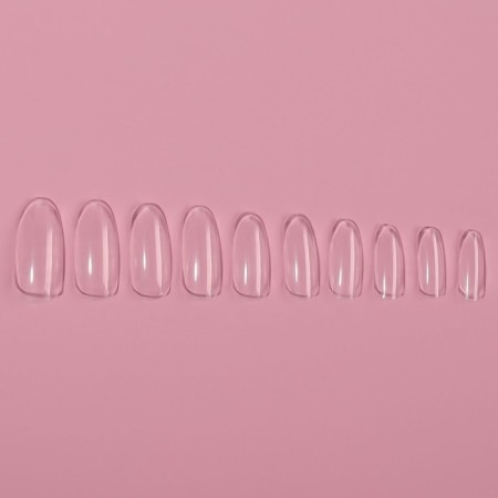 Tips for nail extension, 500 pcs, oval shape, 10 sizes, transparent color-2