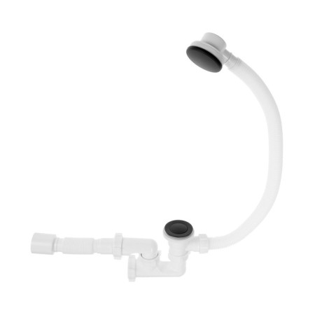 Siphon for the bathtub "Ani Plast" EC255BL, D = 40 x 50 mm, adjustable, with corrugation, click-cracker, black