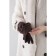 Female gloves, size 8.5, without insulation, brown color