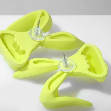 Earrings Plastic "Rabbits", Salad color-2