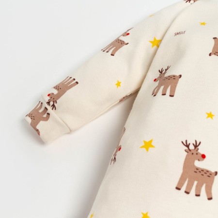Combineson crumb I "Merry XMAS", height 80-86 cm, beige color-6