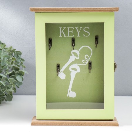 Keywood tree 5 hooks "Key bunch" Green 25.5x19x6 cm