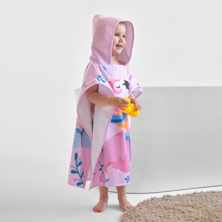 POPENCHE towel children's terry crumb I "flamingo" 60x120 cm, 50% HL, 50% PE-1