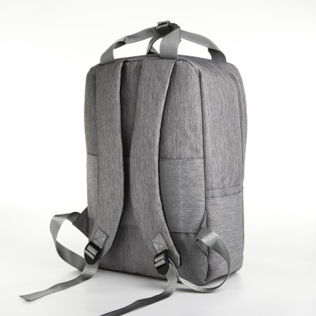A backpack of textiles on a zipper, 3 pockets, a laptop, color gray-3
