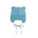 A cap on ties with ears children's Amarobaby Pure Love Bear, with a lining, size 46-48 cm, blue color