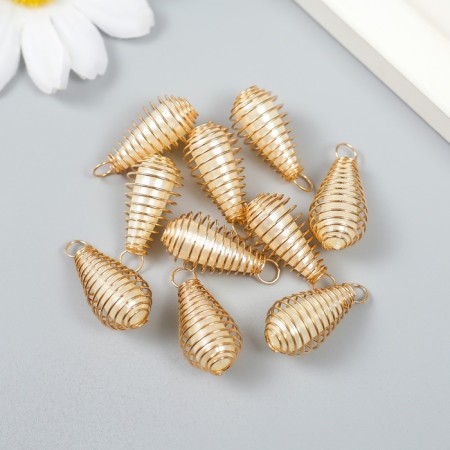 Decor for creativity plastic "Pearl-fireplace spiral with loop" NR 10pcs 2.5x1.1x1.1 cm-2