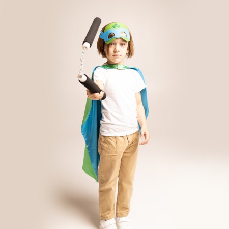 Carnival set "Battle Turtle": Cloak, Mask and Nunchaki-4