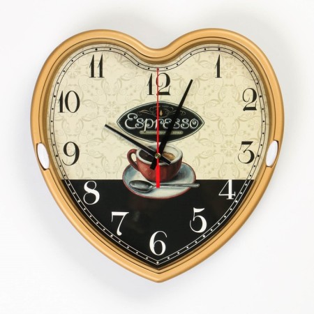 Watching clock, series: kitchen, "espresso", discrete move, d-26 cm, aa-2