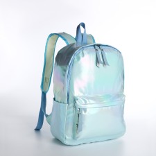 Youth backpack on lightning from textiles, blue color