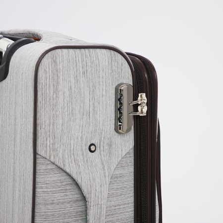 Small suitcase 24 "On the zipper, code castle, with extension, the color is gray-4