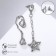 Hanging earrings with rhinestones “Star” with a spiral, white color in silver, 6.5 cm