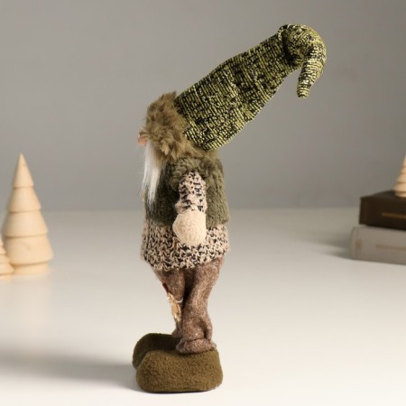 Interior doll "Gnome in a green outfit in a cap" 32 cm-3