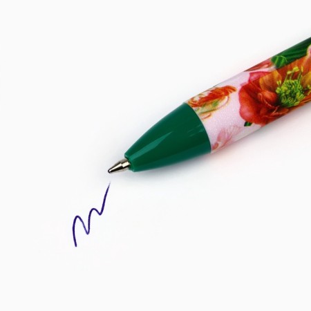 Ballic pen, blue paste, 0.7 mm, automatic, matte "since March 8"-1