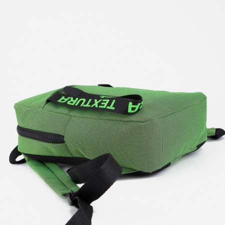 School backpack of textiles on the zipper Textura, 3 pockets, green color-2