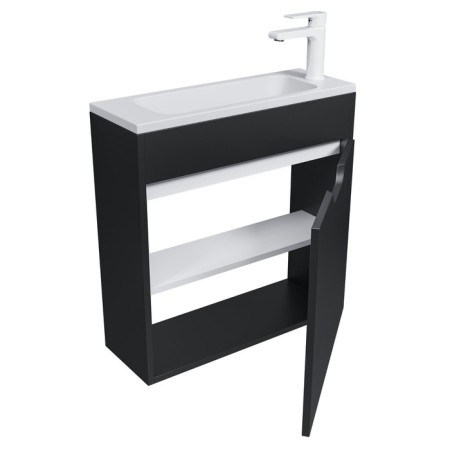 Tumbling under the Uperwood Modul sink, 60 cm, suspended, matte, black-6